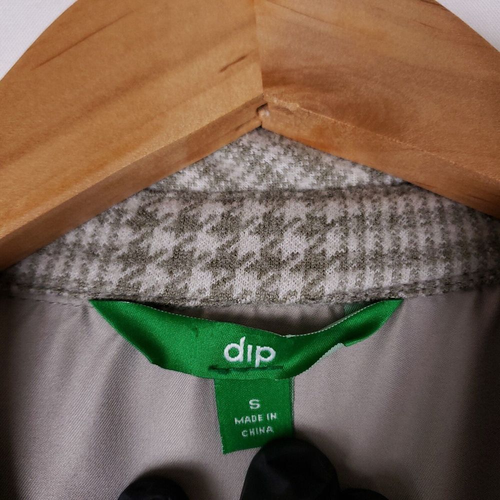 Dip Plaid Shirt Jacket Women Small Gray Button Front Shacket Long Sleeve Pockets - Picture 5 of 9